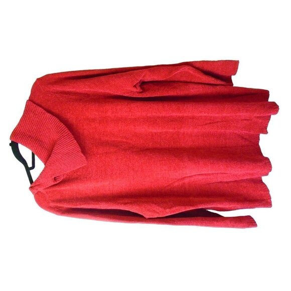 Liz & Me Ladies 3x (US 26/28) Acrylic Red Sweater Split Cowl Neck Stunning Tunic - Picture 5 of 5